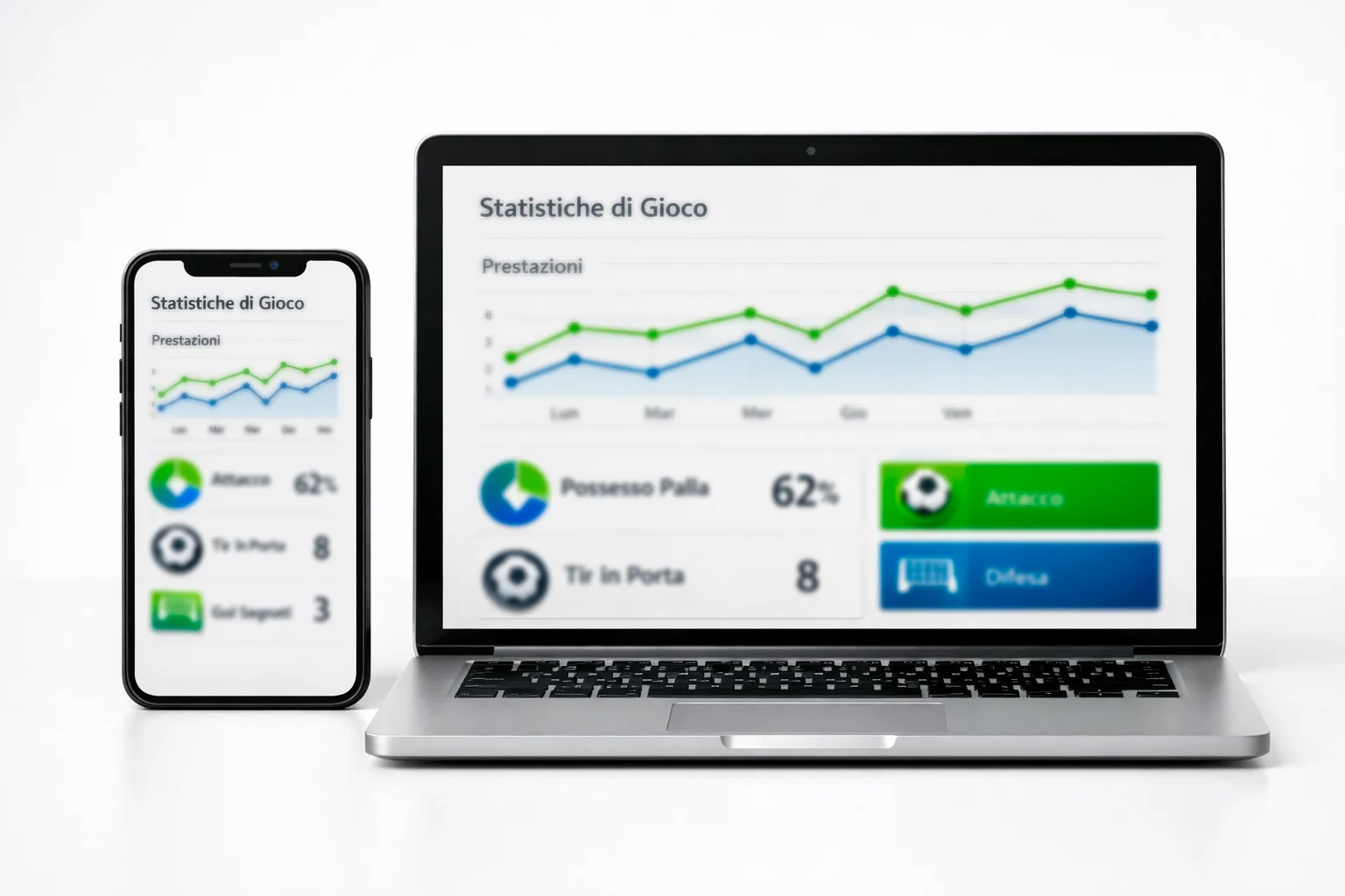 Smartphone e computer portatile affiancati con la stessa applicazione di scommesse aperta