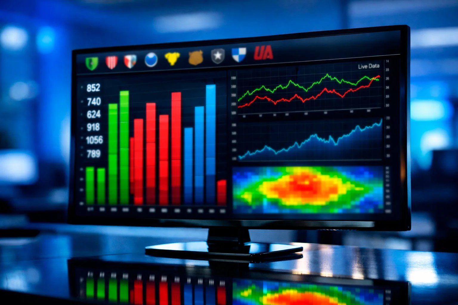 Flusso di dati sportivi che entrano in un sistema di elaborazione con output di previsioni