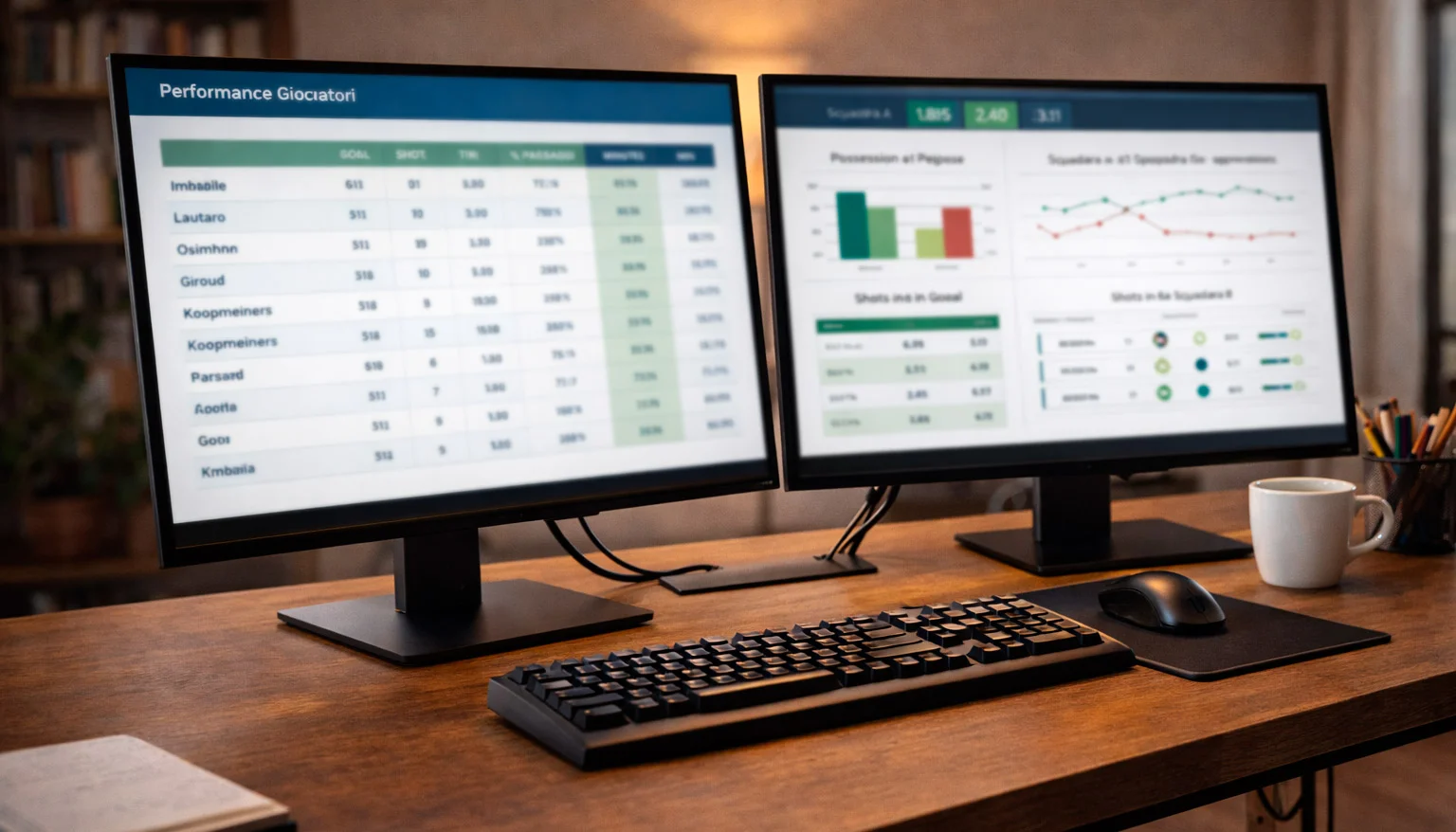 Computer con diverse piattaforme di statistiche aperte