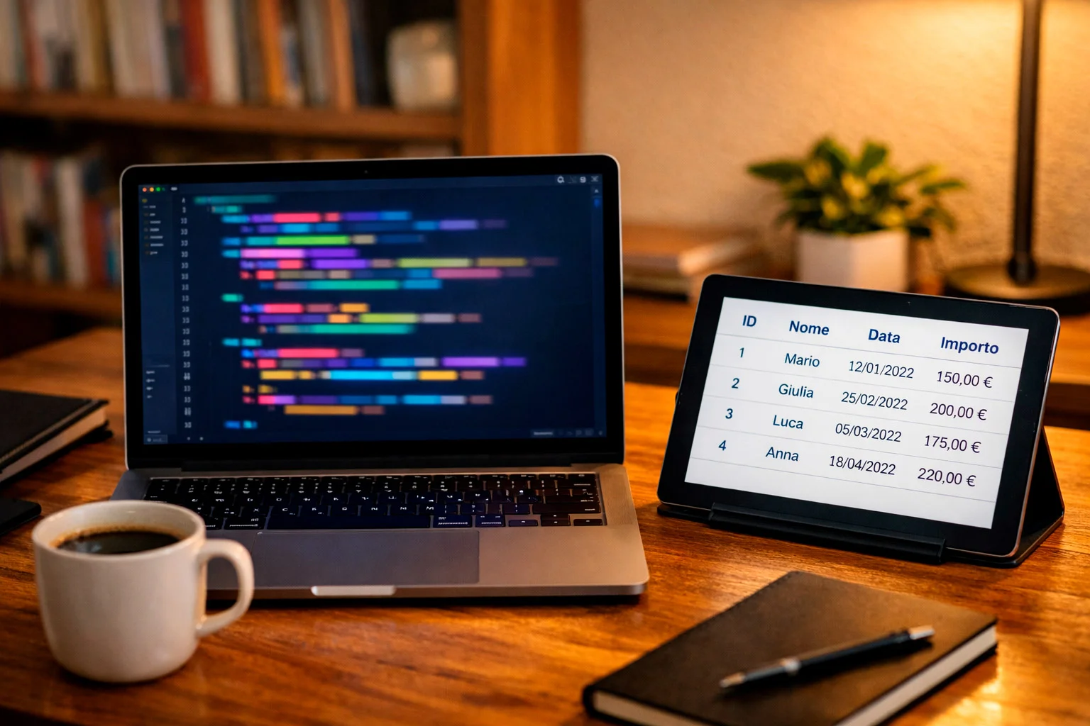 Sviluppatore che scrive codice Python per algoritmo di previsione partite di calcio