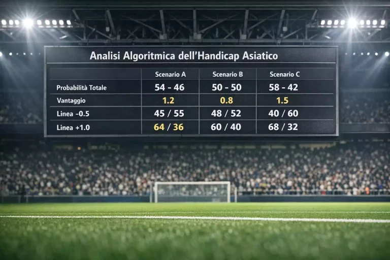 Tabellone luminoso con quote di scommesse sportive in uno stadio di calcio visto dall'alto